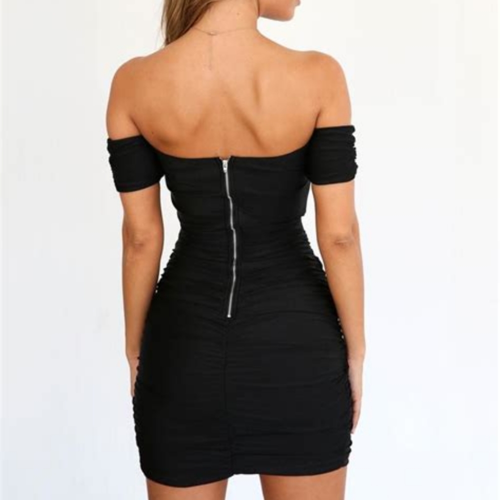 Tiger Mist Black Romi Ruched Cut Out Dress - Picture 3 of 7